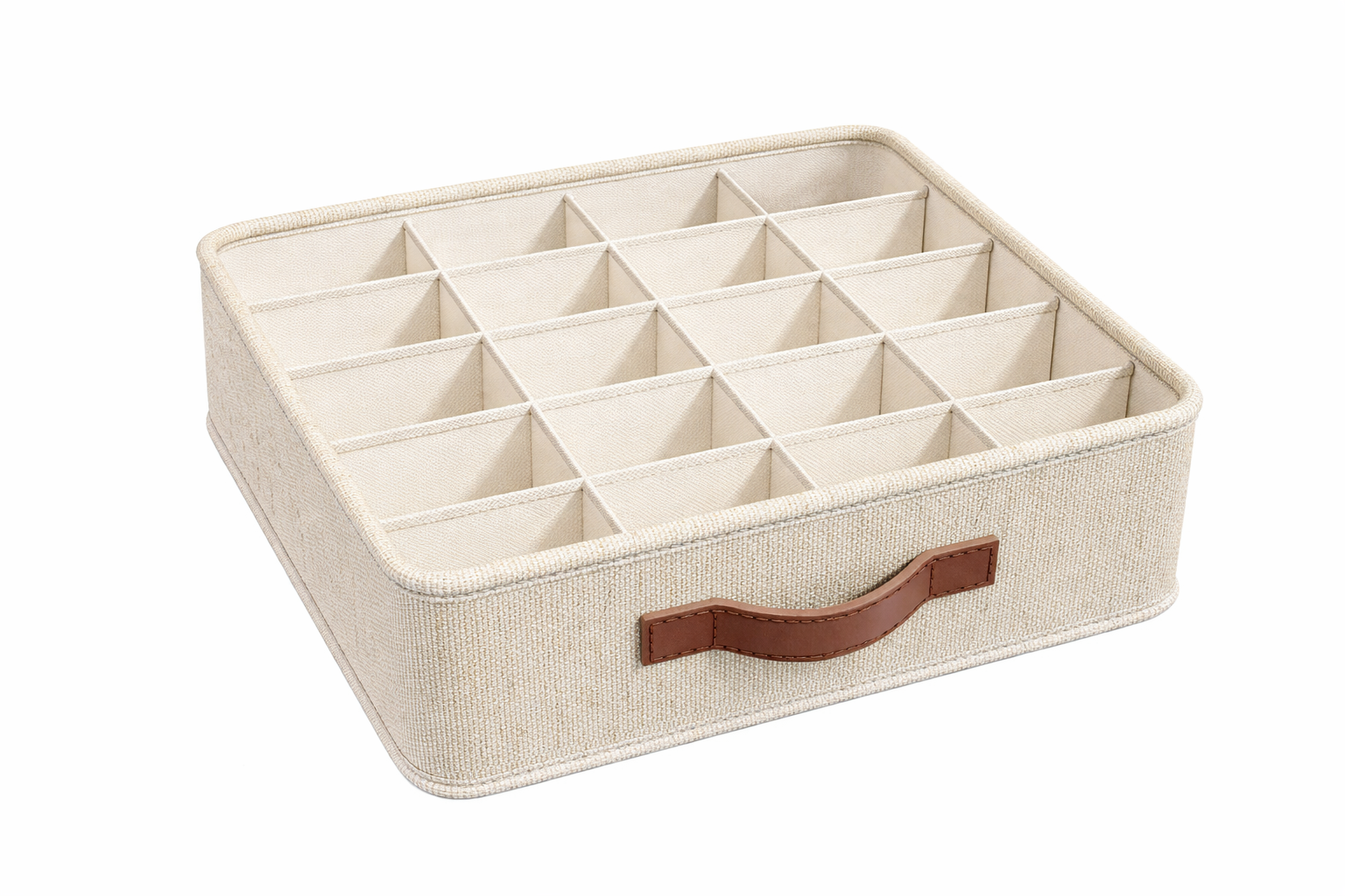 Tiny Shiny Drawer Organizer Box — Socks, Bra,  Panty and Lingerie Storage | Cotton | Cream