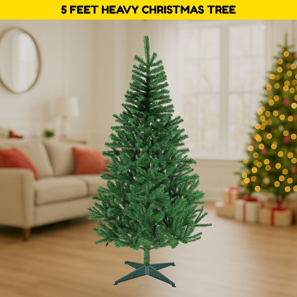 5 Feet Christmas Tree | Artificial Pine Tree for Home Decor | TinyShinyGift