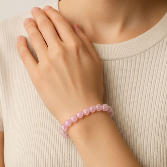 Rose Quartz Bracelet – Natural Crystal Beaded Bracelet for Women, Love & Healing Energy Stone Jewelry Gift - image 2