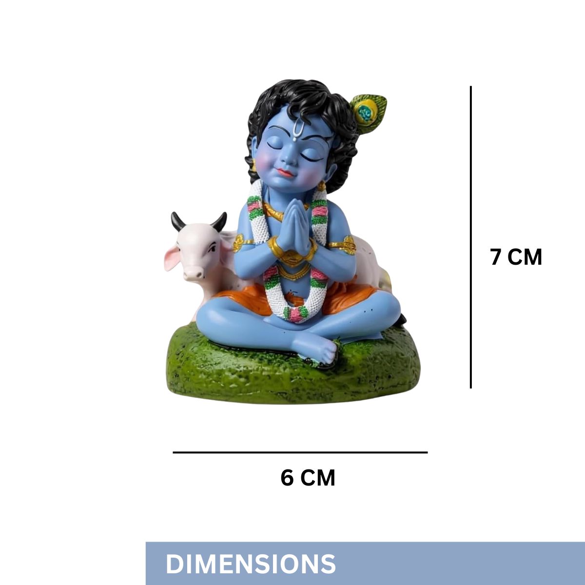 Baby Krishna Idol Bal Gopal Statue with Cow Figurine Gift Item for Janmashtami & Pooja,Home Decor,Table Decor - image 2