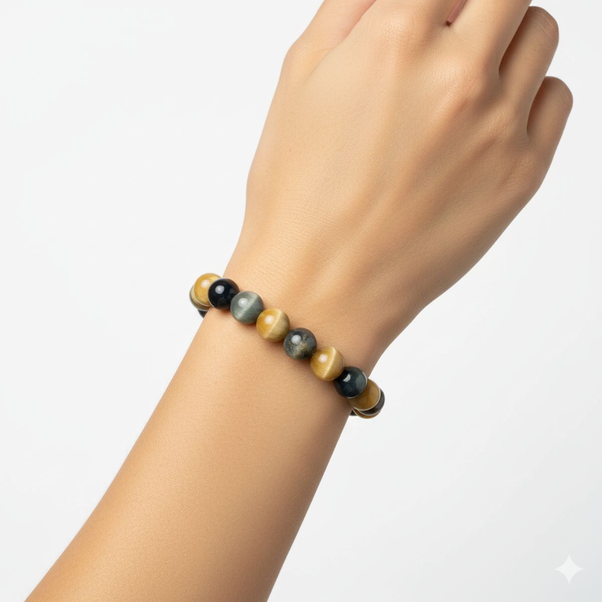 Cat’s Eye Crystal Bracelet – Natural Lehsunia Stone Beads for Protection & Good Luck, Stretchable Handmade Bracelet for Men & Women - image 2