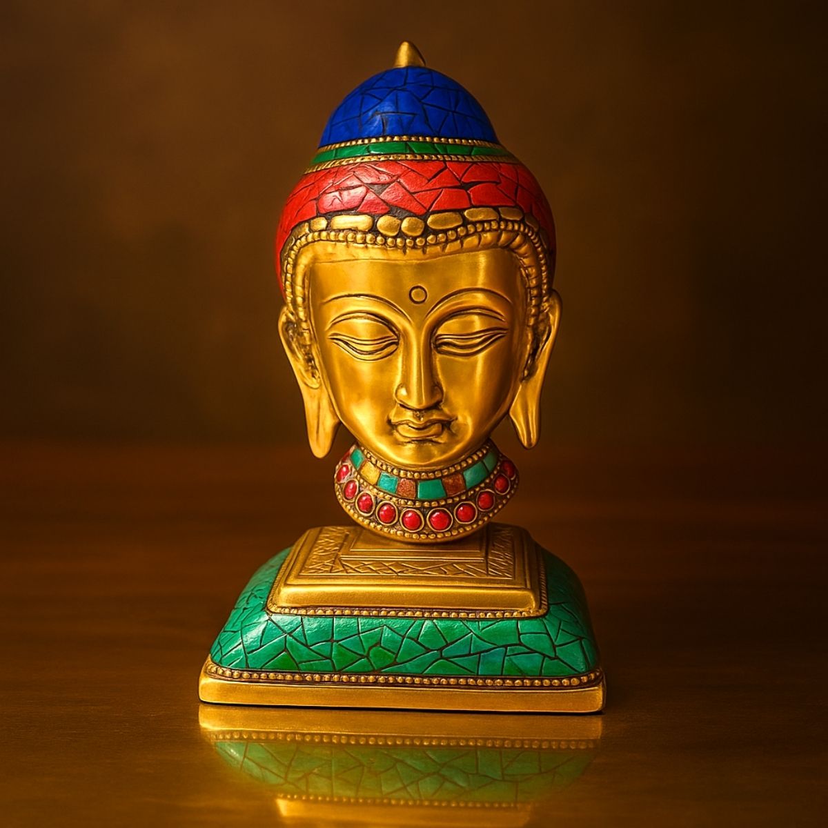 Metal Handicraft Buddha Head Statue