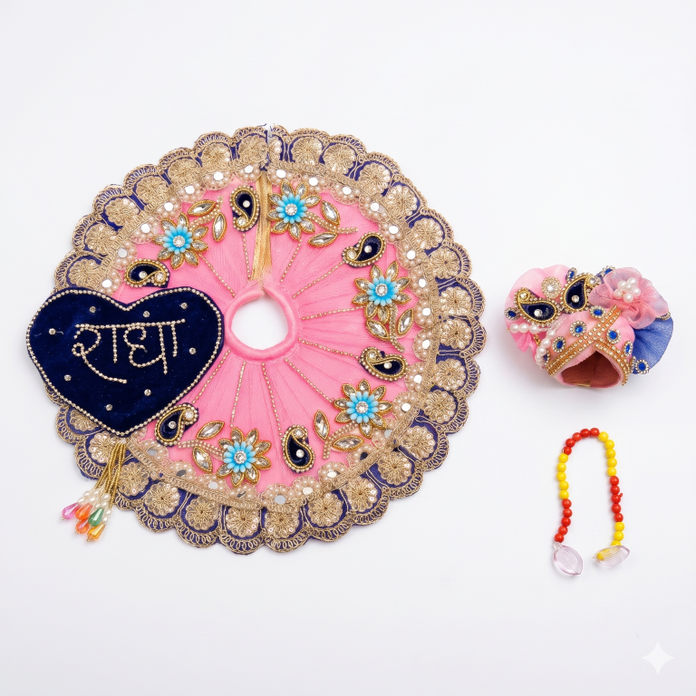 Tiny Shiny Laddu Gopal Poshak Thakur Ji Dress Heavy Designer Dress for Kanha Ji Fancy Dress for Bal Krishna Janmaasthmi Special for Ladoo Gopal Ji (Size-1 to 6)