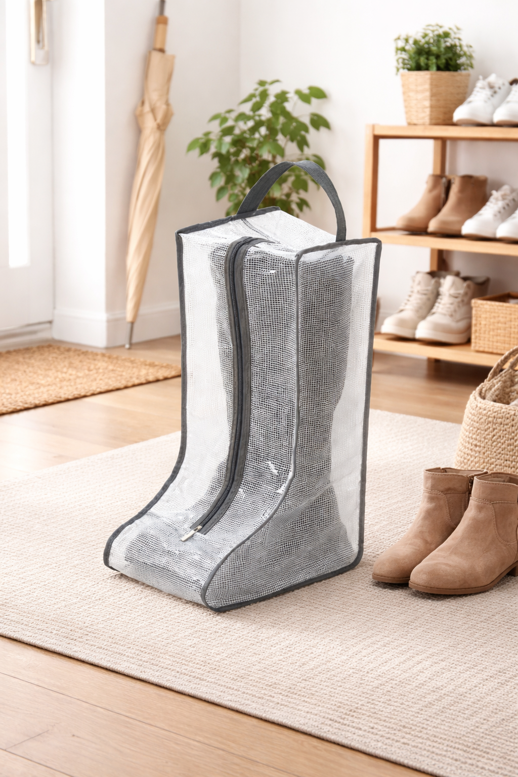 Tiny Shiny Waterproof Shoe Storage Bag for Long  and Short Boots — Dustproof Travel Boot Organizer