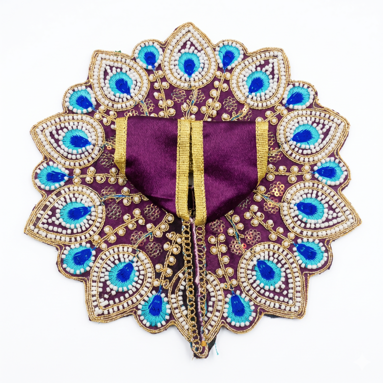 Tiny Shiny Laddu Gopal Poshak Thakur Ji Dress Heavy Designer Dress for Kanha Ji Fancy Dress for Bal Krishna Janmaasthmi Special for Ladoo Gopal Ji (Size-4)