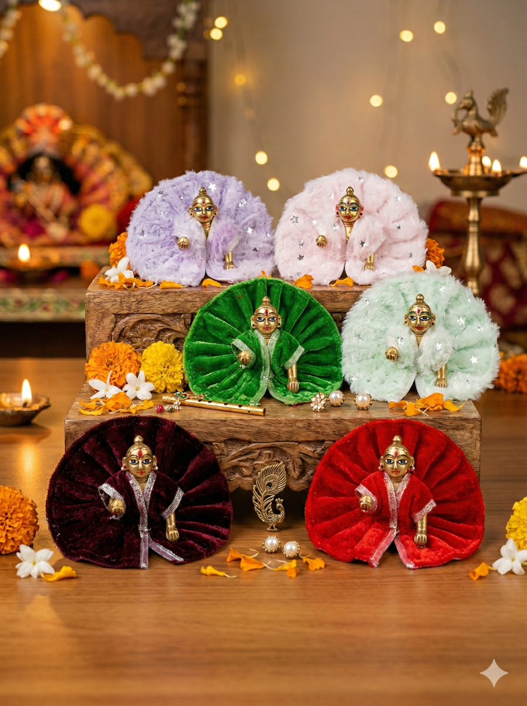 Tiny Shiny Fancy Dress for Ladoo Gopal Ji (Poshak-6 Size-2)