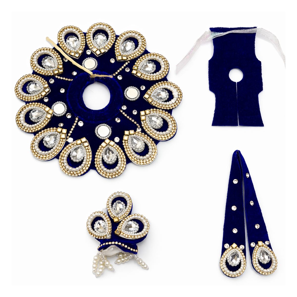 Tiny Shiny Laddu Gopal Poshak Thakur Ji Dress Heavy Designer Dress for Kanha Ji Fancy Dress for Bal Krishna Janmaasthmi Special for Ladoo Gopal Ji (Size-2 , Inch-6)