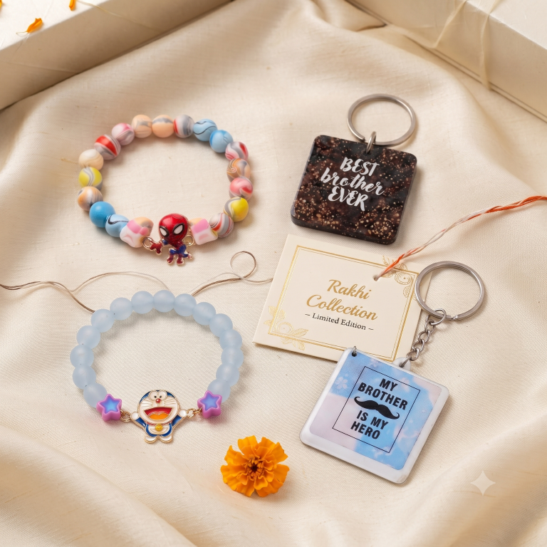 Spider Hero & Doraemon Bracelet Bro Kids Rakhi Set of 2 Designer Rakhi for Brother
