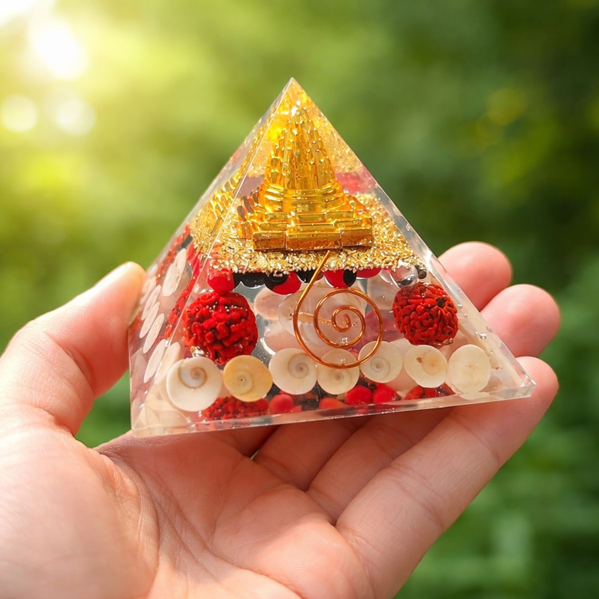Maha Laxmi Pyramid with Shree Yantra 70 mm