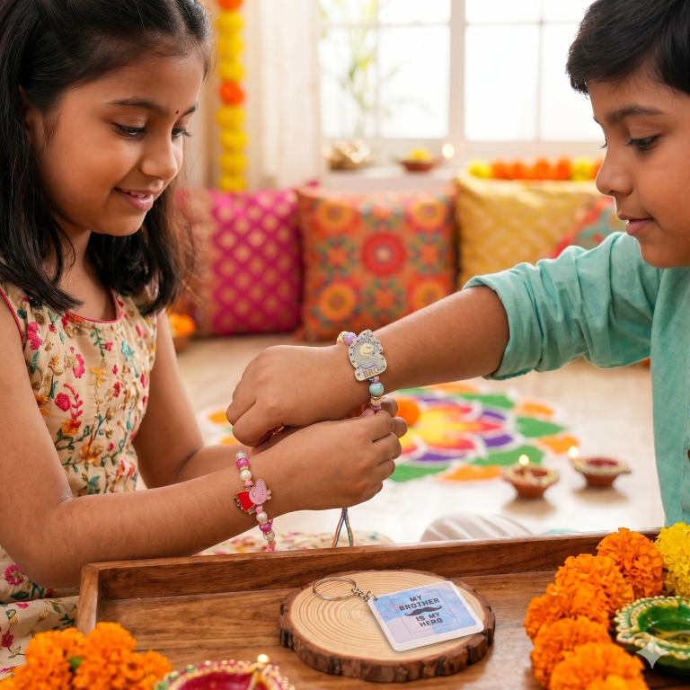 Kids Cartoon Rakhi Set of 2 | Peppa Pig & Unicorn Designer Rakhi