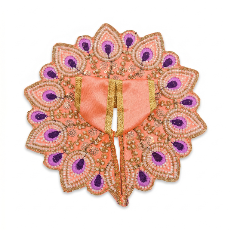 Tiny Shiny Laddu Gopal Poshak Thakur Ji Dress Heavy Designer Dress for Kanha Ji Fancy Dress for Bal Krishna Janmaasthmi Special for Ladoo Gopal Ji (Size-4)