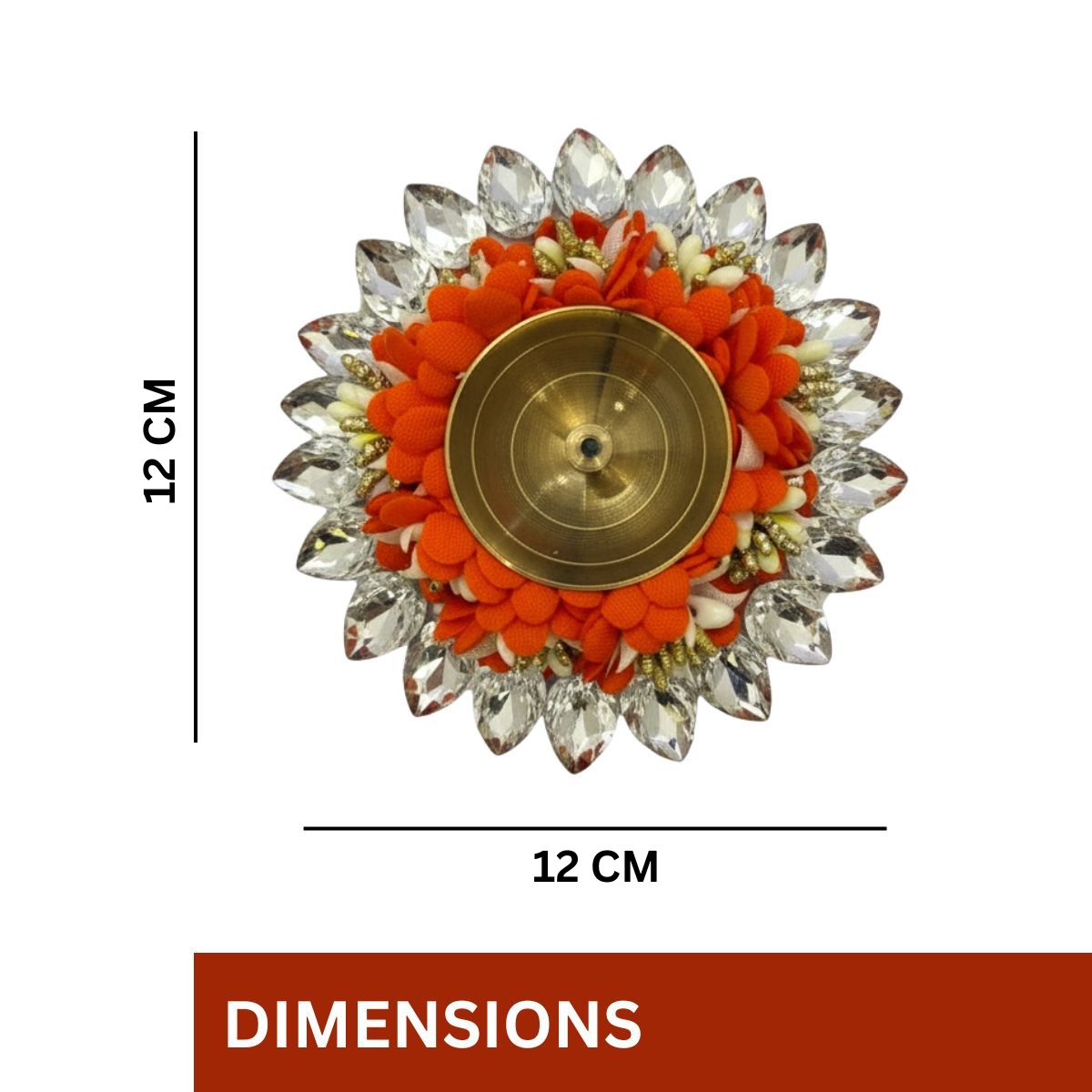 Brass Jyot Diya - Orange