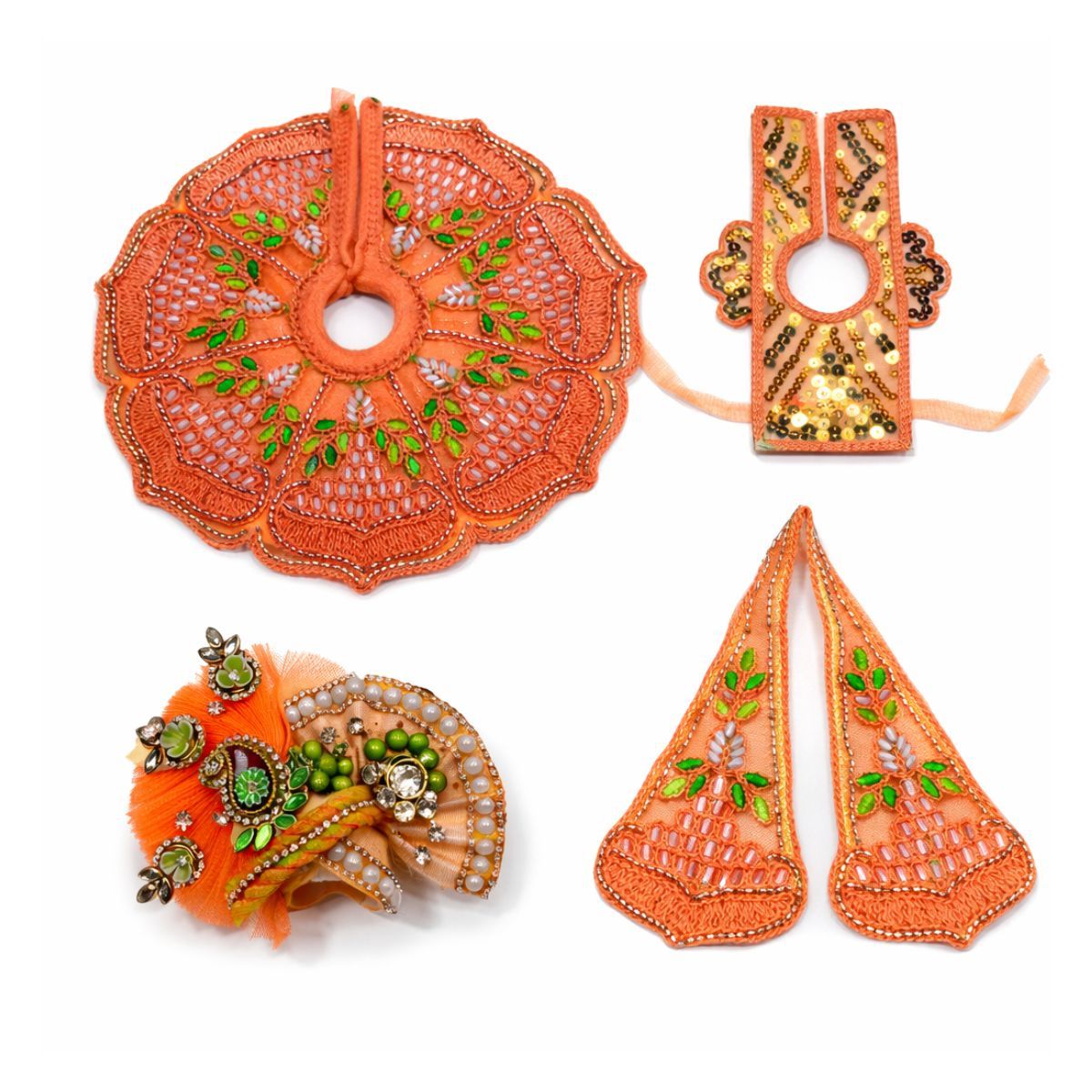 Tiny Shiny Laddu Gopal Poshak Thakur Ji Dress Heavy Designer Dress for Kanha Ji Fancy Dress for Bal Krishna Janmaasthmi Special for Ladoo Gopal Ji (Size- 0 to 6)