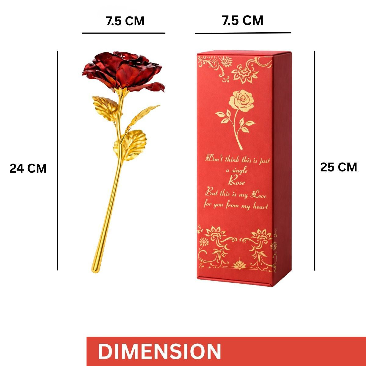 Gold Foil Red Rose with Premium Gift Box
