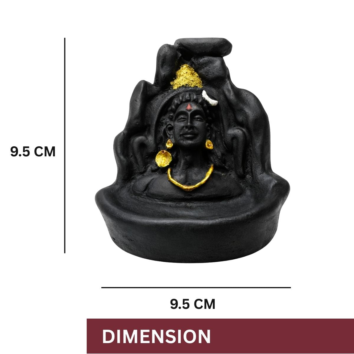 Lord Shiva Adiyogi Statue with Smoke Fountain Waterfall Incense Holder