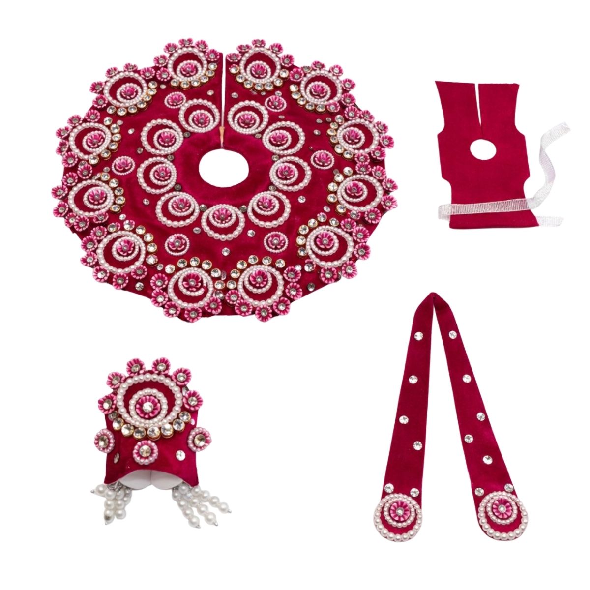 Tiny Shiny Laddu Gopal Poshak Thakur Ji Dress Heavy Designer Dress for Kanha Ji Fancy Dress for Bal Krishna Janmaasthmi Special for Ladoo Gopal Ji (Size- 1 to 6)