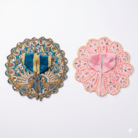 Tiny Shiny Laddu Gopal Poshak Thakur Ji Dress Heavy Designer Dress for Kanha Ji Fancy Dress for Bal Krishna Janmaasthmi Special for Ladoo Gopal Ji (Size-0 to 2)