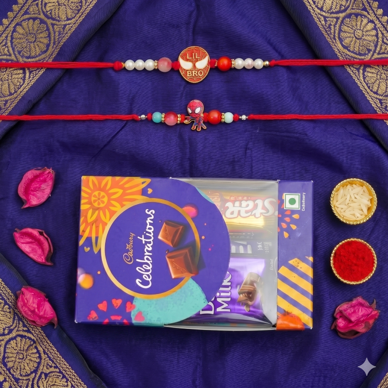 Kids Spider Hero Rakhi Set of 2 | Cartoon Designer Rakhi for Brother