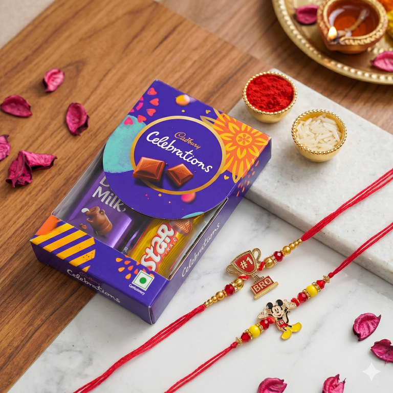 No.1 Bro & Mickey Rakhi Set of 2 | Designer Rakhi for Brother