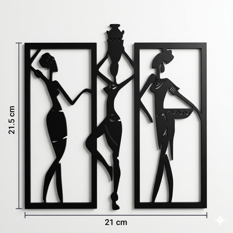 Tribal African Women MDF Wall Decor | 3D Wall Art For Bedroom & Living Room | Woman Decorative Showpiece