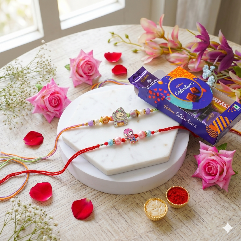 Unicorn & Spider Hero Rakhi Set of 2 | Kids Designer Rakhi for Brother