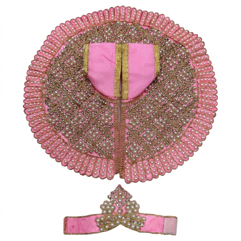 Tiny Shiny Laddu Gopal Poshak Thakur Ji Dress Heavy Designer Dress for Kanha Ji Fancy Dress for Bal Krishna Janmaasthmi Special for Ladoo Gopal Ji (Size-4 And 5)