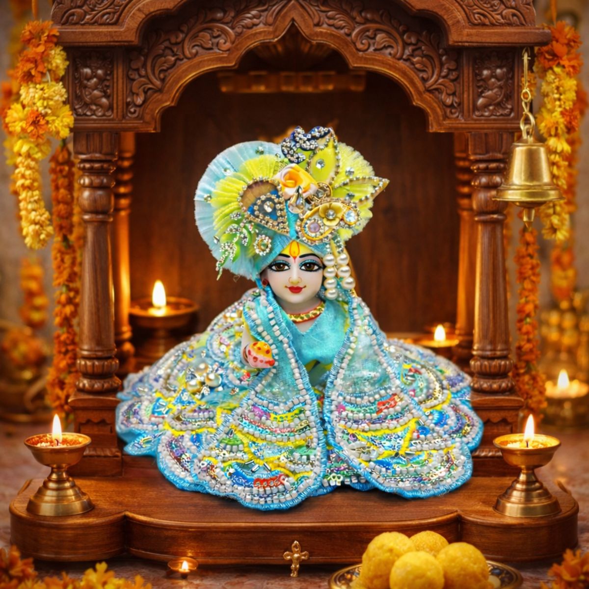 Tiny Shiny Kanha Ji Fancy Dress for Bal Krishna (Size 0 to 6)