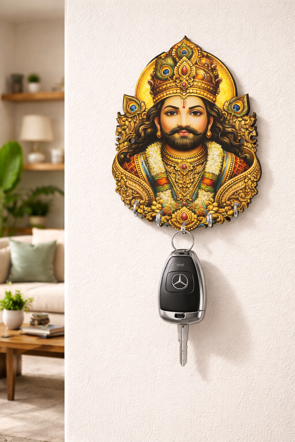 Khatu Shyam MDF Key Holder Wall Mount