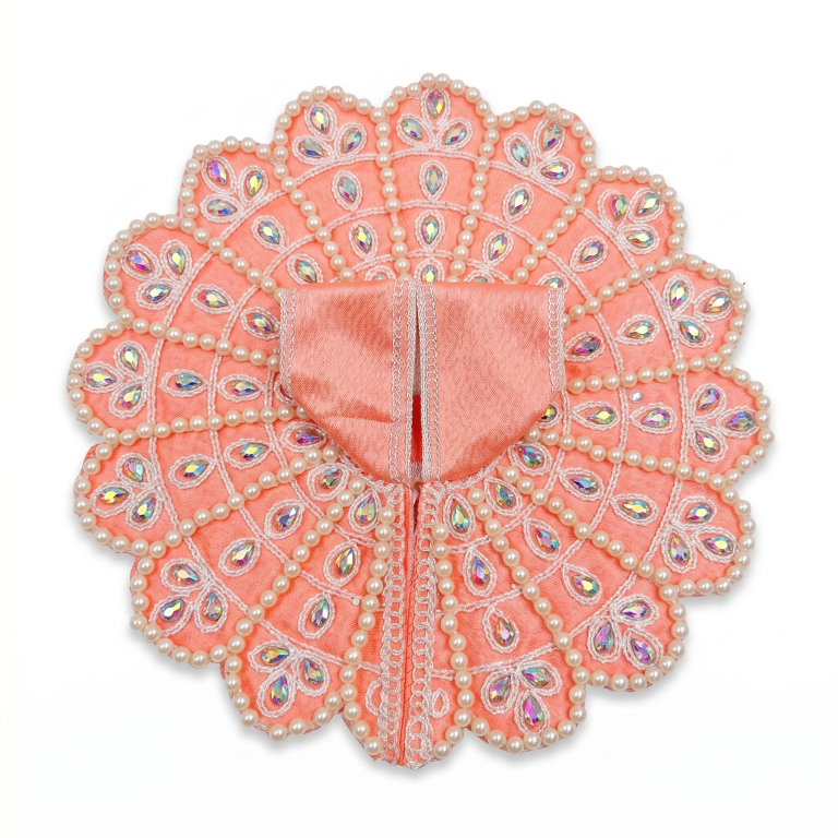 Tiny Shiny Laddu Gopal Poshak Thakur Ji Dress Heavy Designer Dress for Kanha Ji Fancy Dress for Bal Krishna Janmaasthmi Special for Ladoo Gopal Ji (Size- 4 And 5)