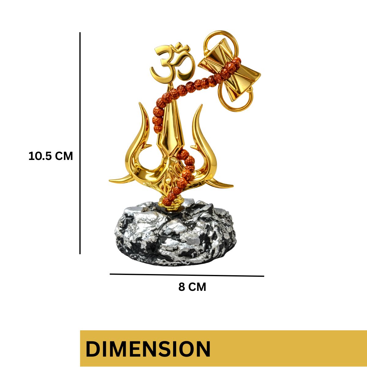 Shiva Trishul Idol with Om 10.5 cm
