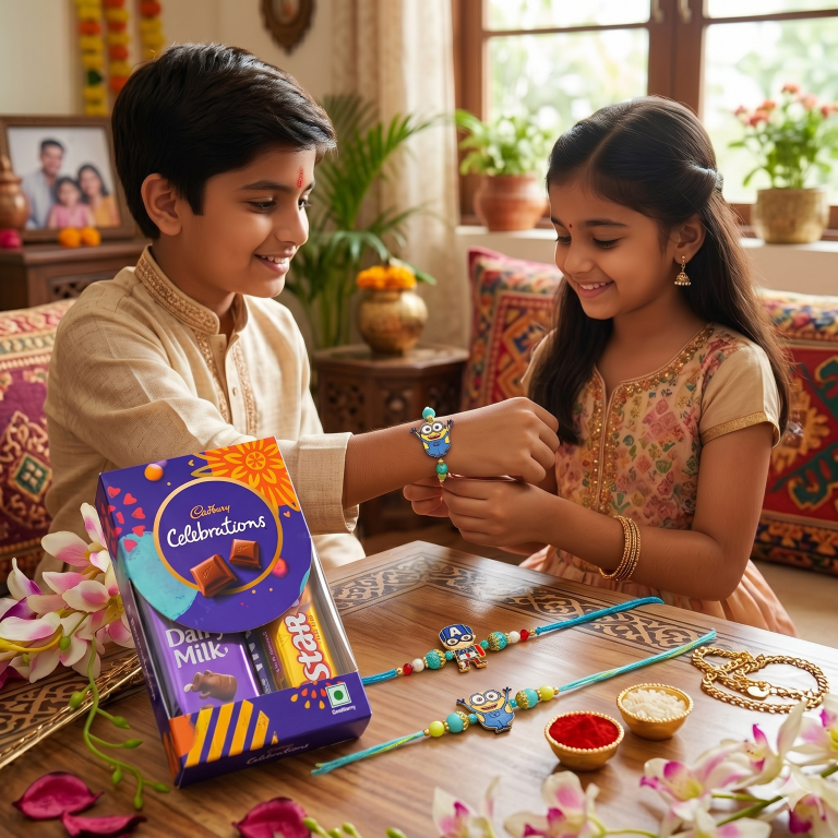 Kids Cartoon Rakhi Set of 2 | Minion & Superhero Designer Rakhi for Brother