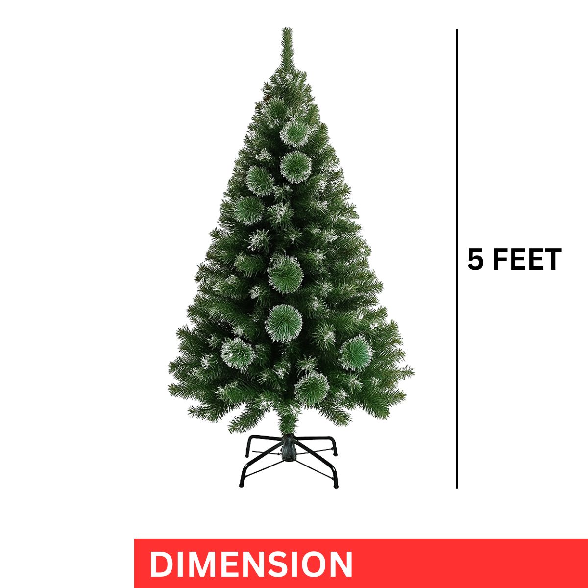 5 Feet Snow Pine Christmas Tree | Artificial Xmas Tree for Home Decor