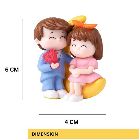 Miniature Couple Figurine Showpiece | Romantic Valentine Gift for Girlfriend & Boyfriend | Cute Decorative Baby Couple Statue - image 2