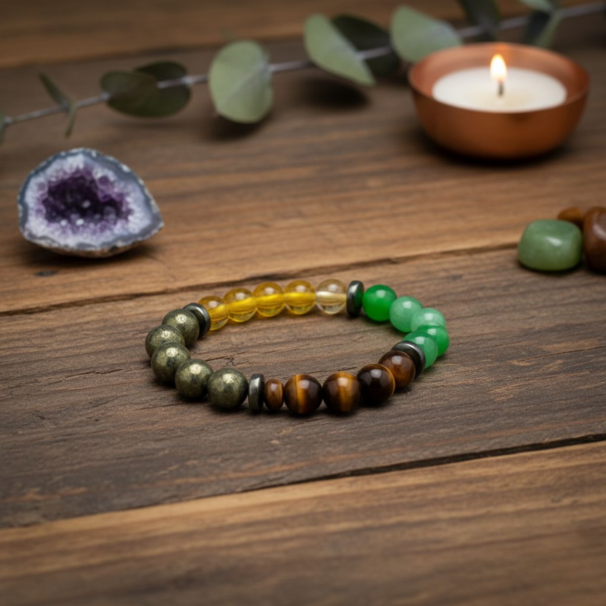 Spiritual Energy Crystal Bracelet, Multi-Color Natural Stone Beads, Money and Prosperity Attraction Jewelry for Men and Women