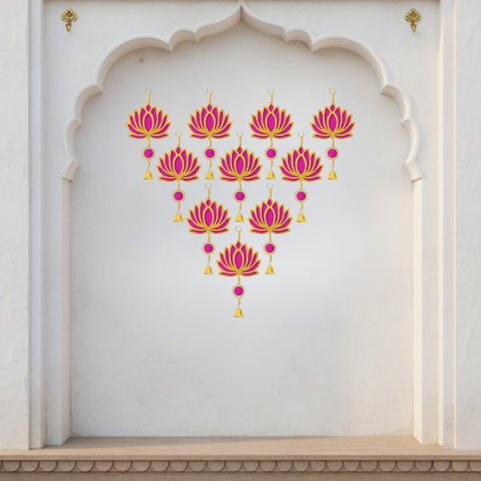 Lotus Wall Hanging Toran Set of 10