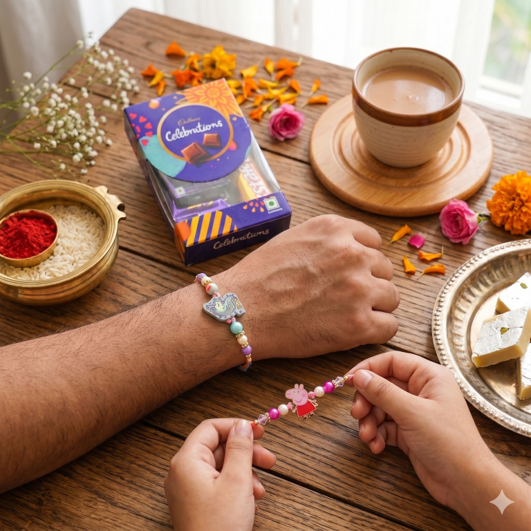 Kids Cartoon Rakhi Set of 2 | Peppa Pig & Unicorn Designer Rakhi