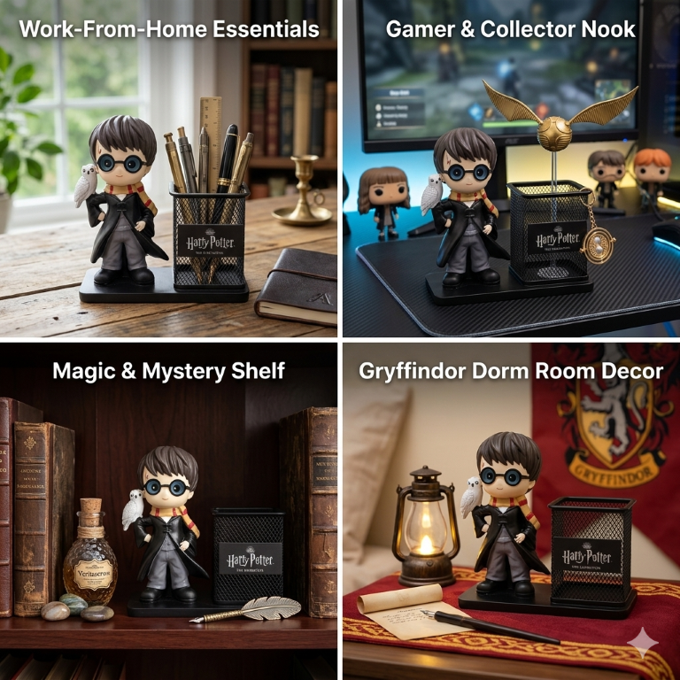 Harry Potter Collectible Harry & Hedwig Figurine Pen Holder