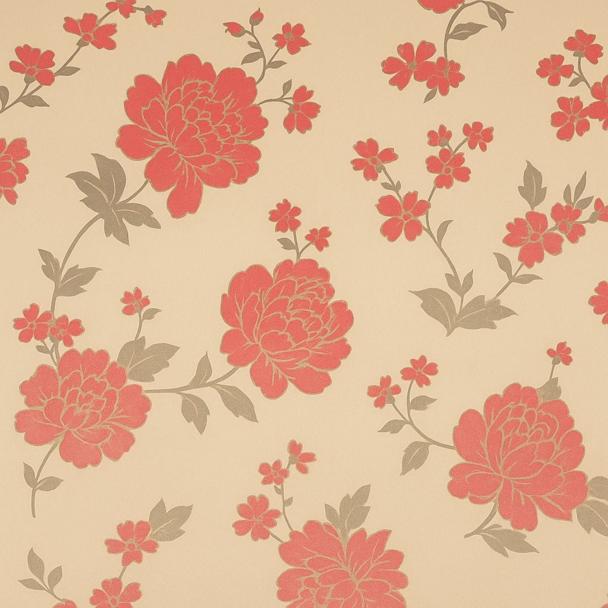 Red Flower Design Vinyl Wall Sticker