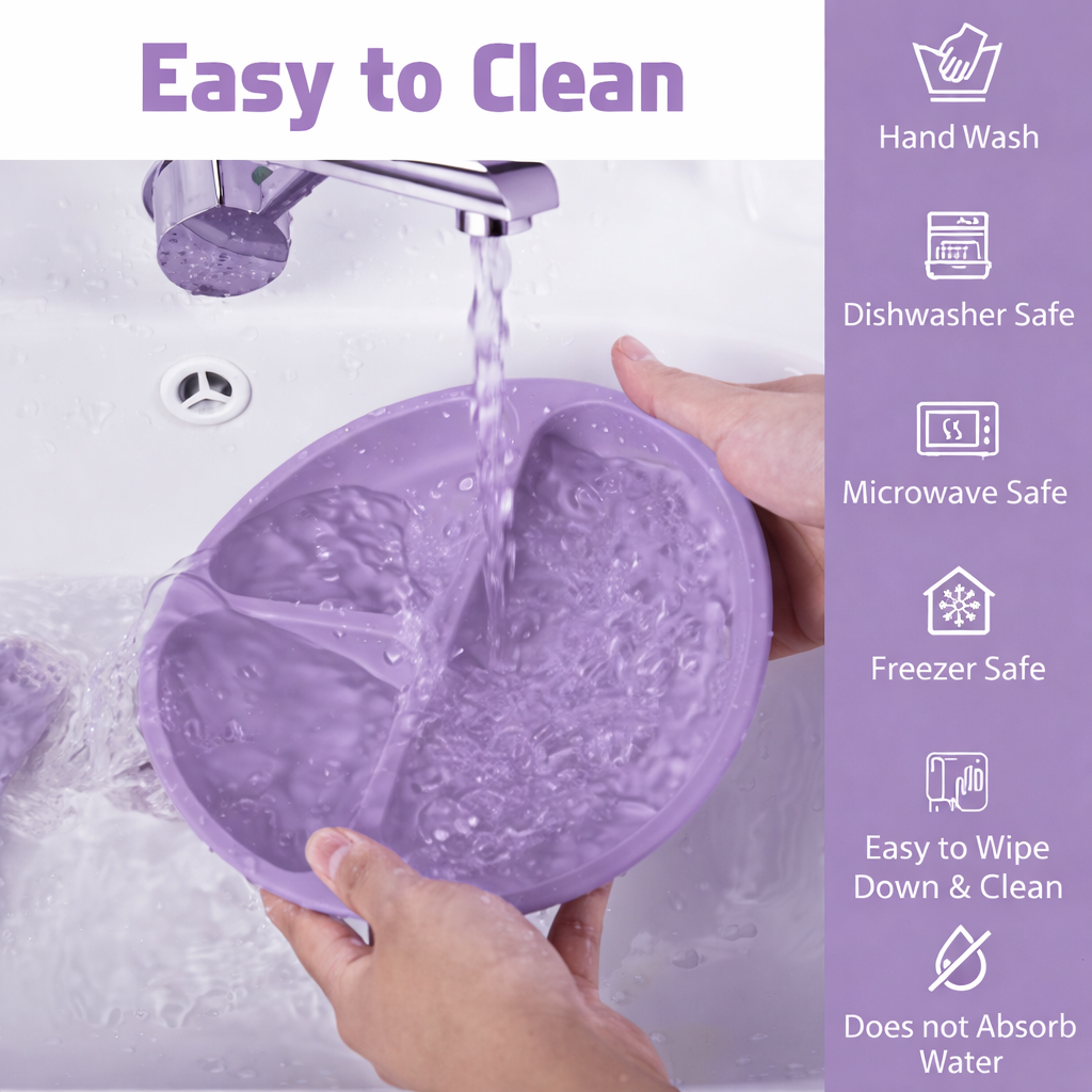 Silicone Baby Feeding Set 6 Pcs Purple