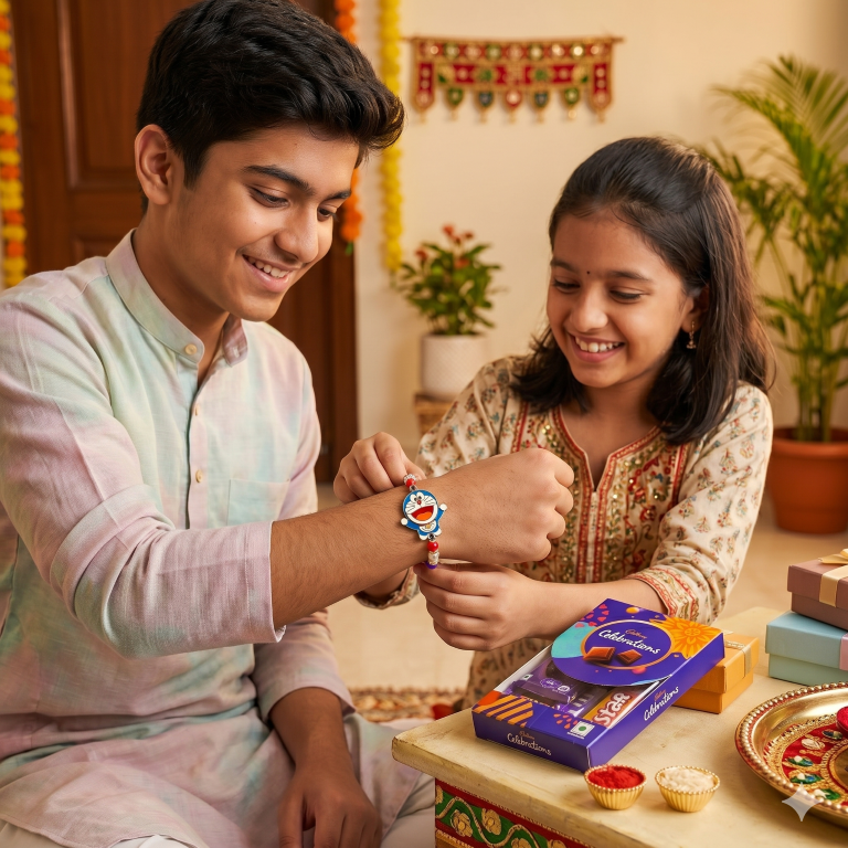 Unicorn & Doraemon Kids Rakhi Set of 2 Designer Rakhi for Brother