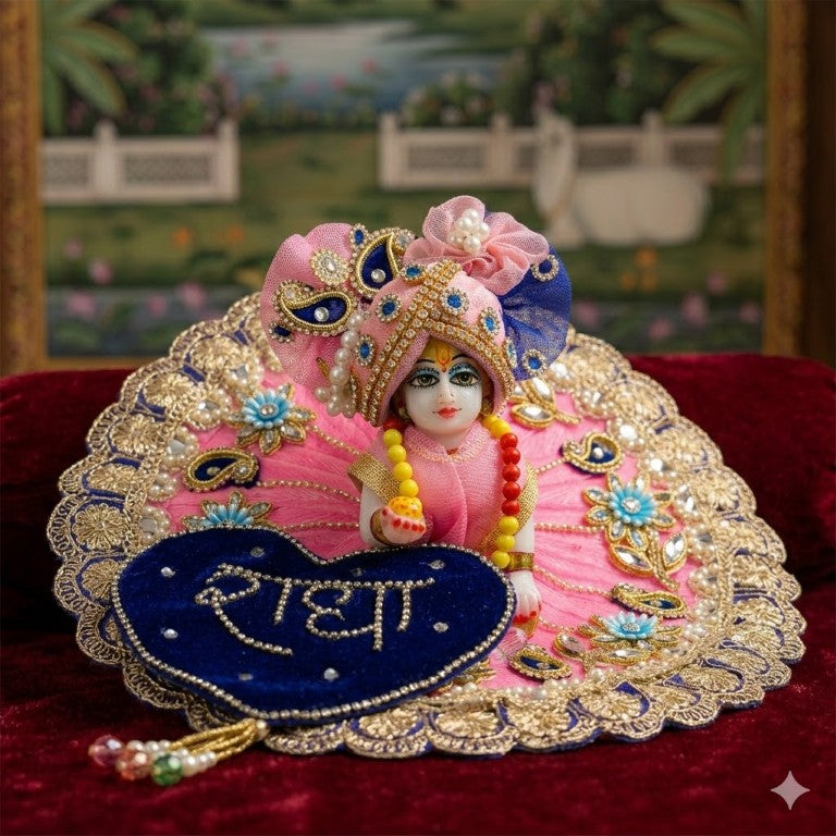 Tiny Shiny Laddu Gopal Poshak Thakur Ji Dress Heavy Designer Dress for Kanha Ji Fancy Dress for Bal Krishna Janmaasthmi Special for Ladoo Gopal Ji (Size-1 to 6)