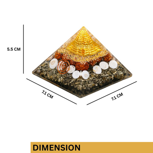 Shree Yantra Pyramid with Pyrite