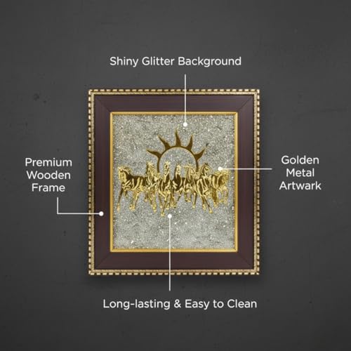 Tiny Shiny 7 Horses on Raw Pyrite Frame