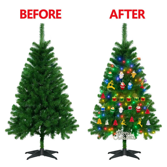 Christmas Tree Decoration Combo Hanging Ornaments Pack of 55