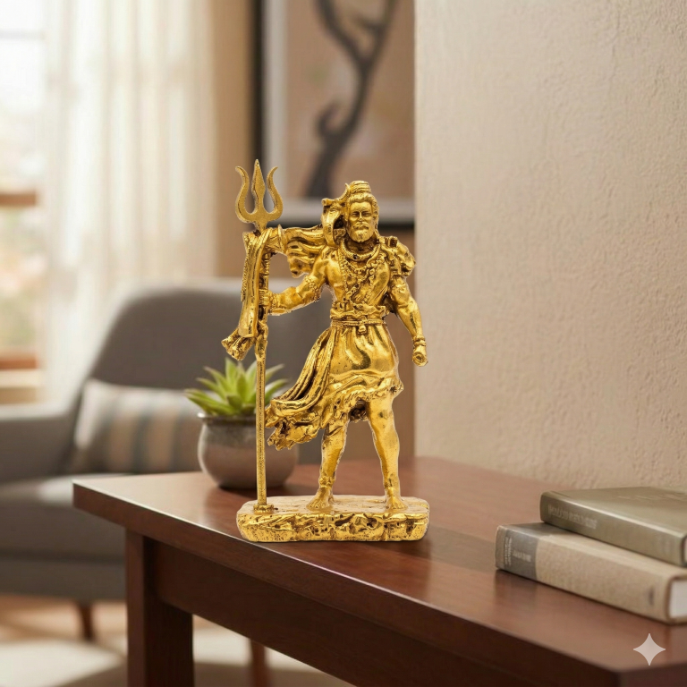 Lord Shiva Mahadev Standing Figurine with Trishul | Spiritual Home & Car Decor