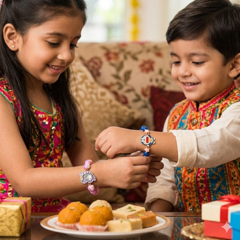Unicorn & Doraemon Bracelet Bro Kids Rakhi Set of 2 Designer Rakhi for Brother