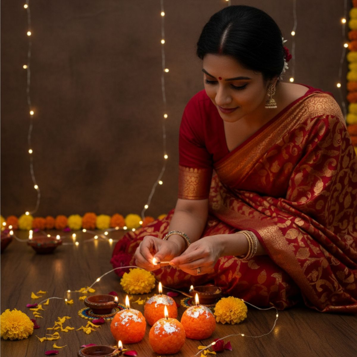 4pc Mootichoor Ladoo Candle Set