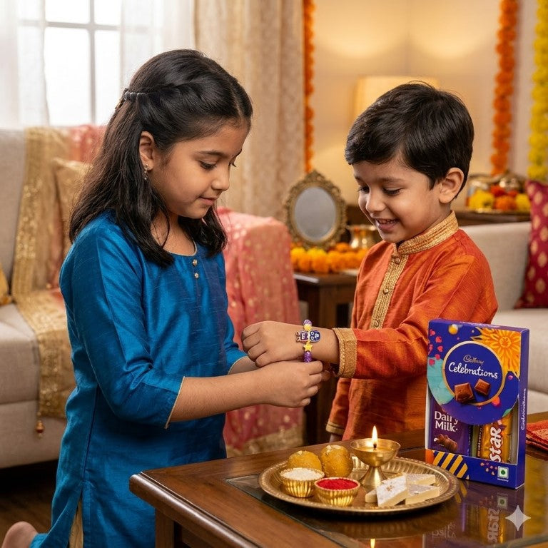 Tiny Shiny Captain America & Doraemon Kids Rakhi Set of 2 Designer Rakhi for Brother