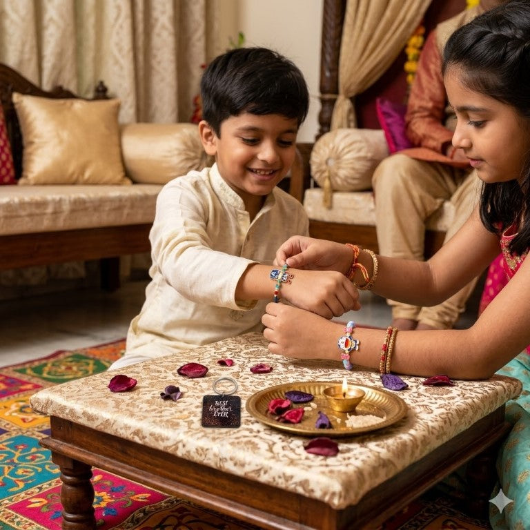 Doraemon & Captain Bracelet Bro Kids Rakhi Set of 2 Designer Rakhi for Brother