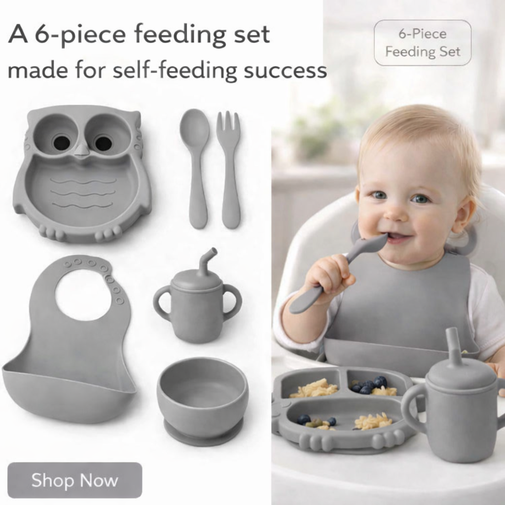 Silicone Baby Feeding Set 6 Pcs